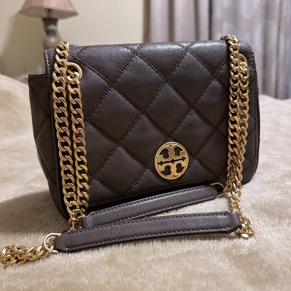 TORY WILLA SMALL SHOULDERBAG VOLCANIC STONE